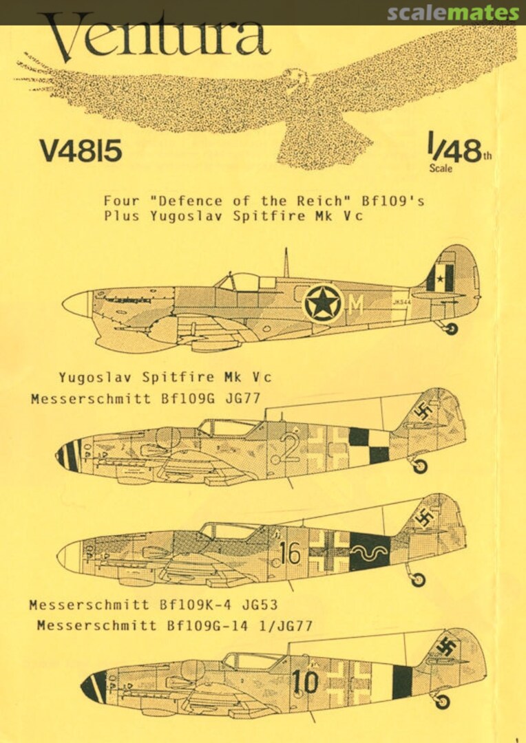 Boxart Four "Defense of the Reich" Bf 109s V4815 Ventura