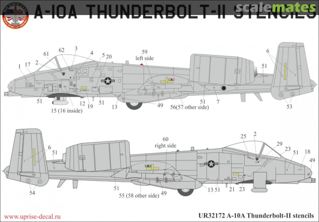 Boxart A-10A Thunderbolt-II stencils UR32172 UpRise