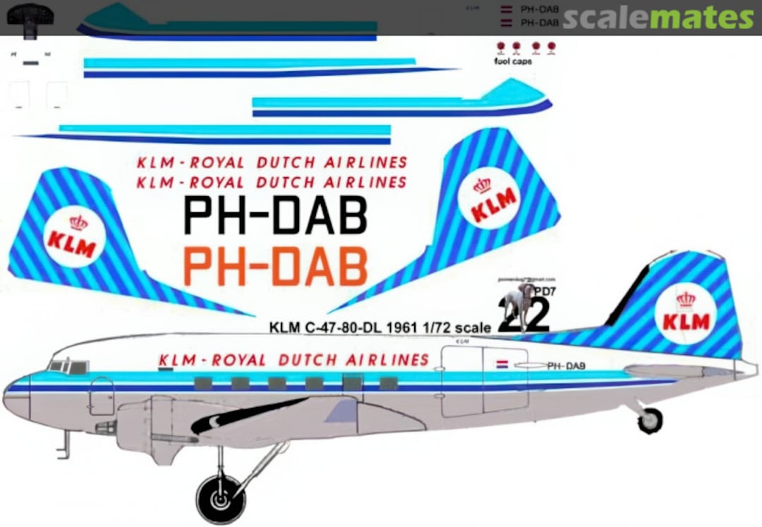 Boxart KLM C-47 C-47-80-DL Pointerdog Decals