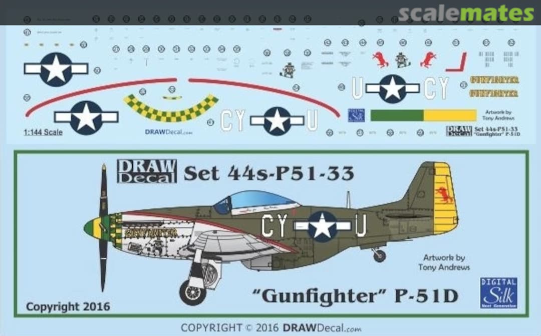 Boxart P-51D “Gunfighter” 44-P51-33 Draw Decal