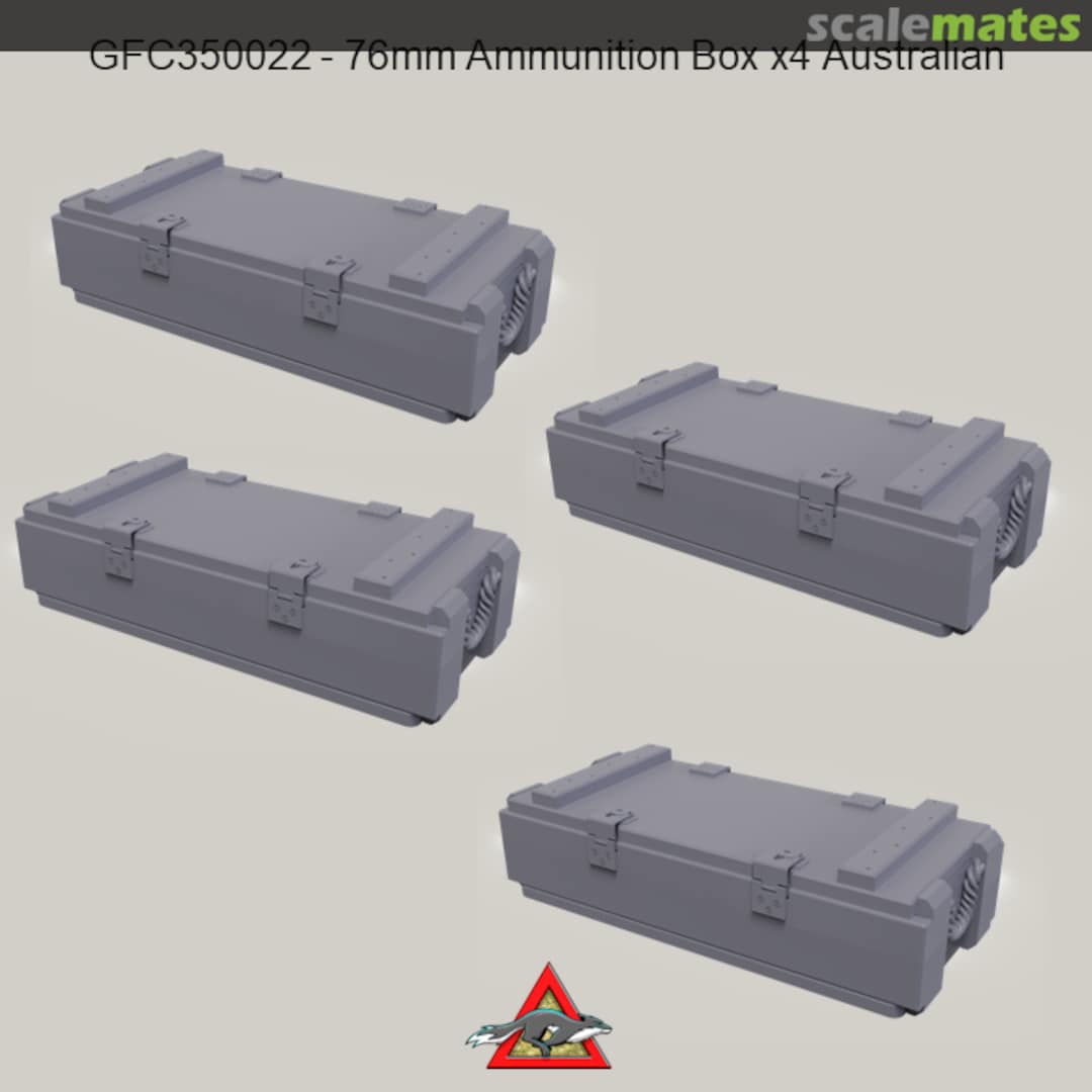 Boxart 76mm Ammunition Box x4 GFC350022 Grey Fox Concepts