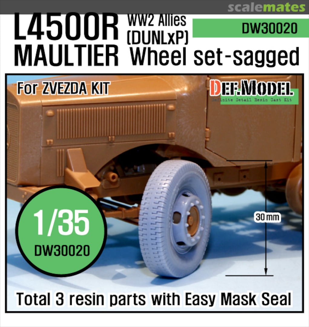 Boxart WW2 Allies L4500 R Maultier Wheel-(DUNLxP) set DW30020 Def.Model