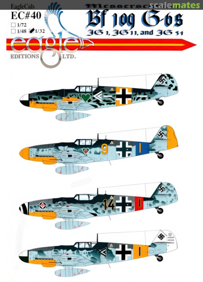 Boxart Messerschmitt Bf 109 G-6s EagleCals EC32-40 Eagle Editions