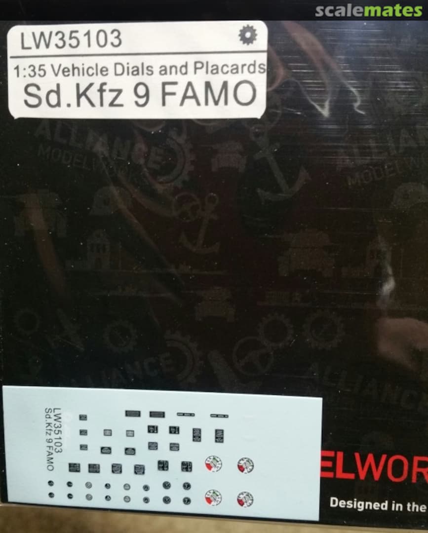 Boxart Vehicle Dials & Placards - Sd.Kfz.9 FAMO LW35103 Alliance Model Works