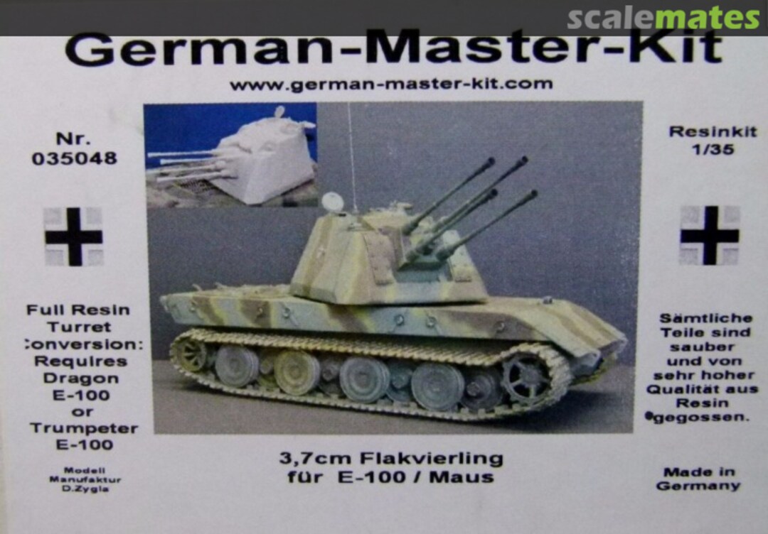 Boxart 3,7cm Flakvierling for E-100/Maus 035048 German Master Kit