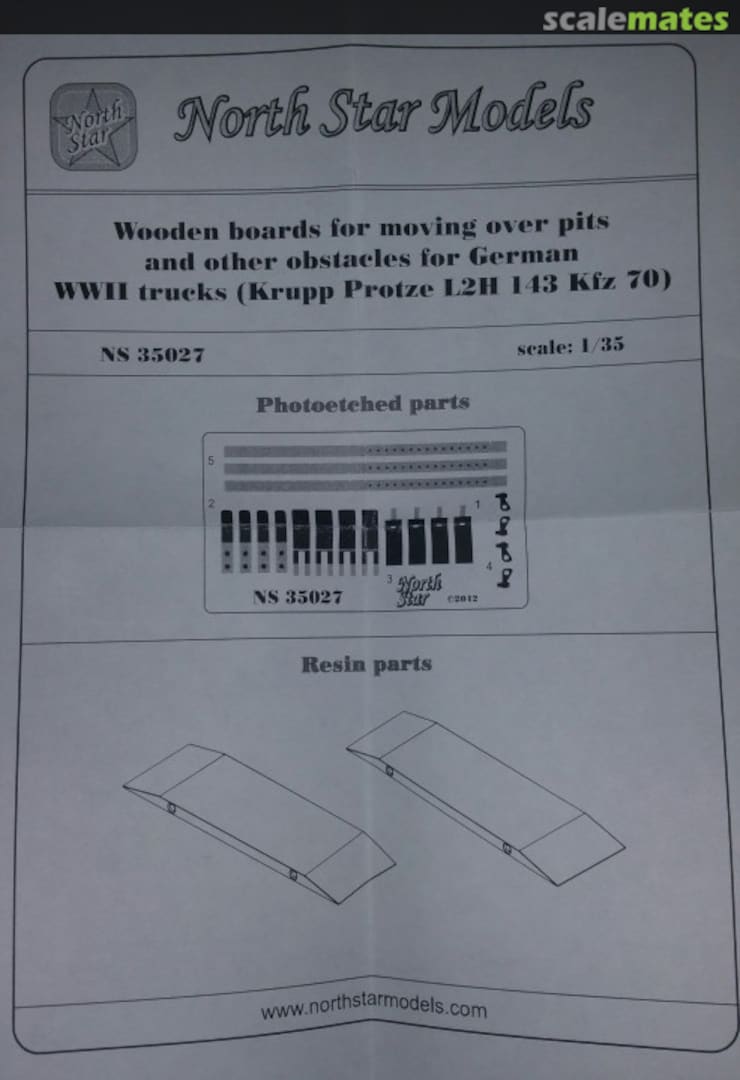 Boxart Krupp Protze Obstacle Ramps NS35027 North Star Models