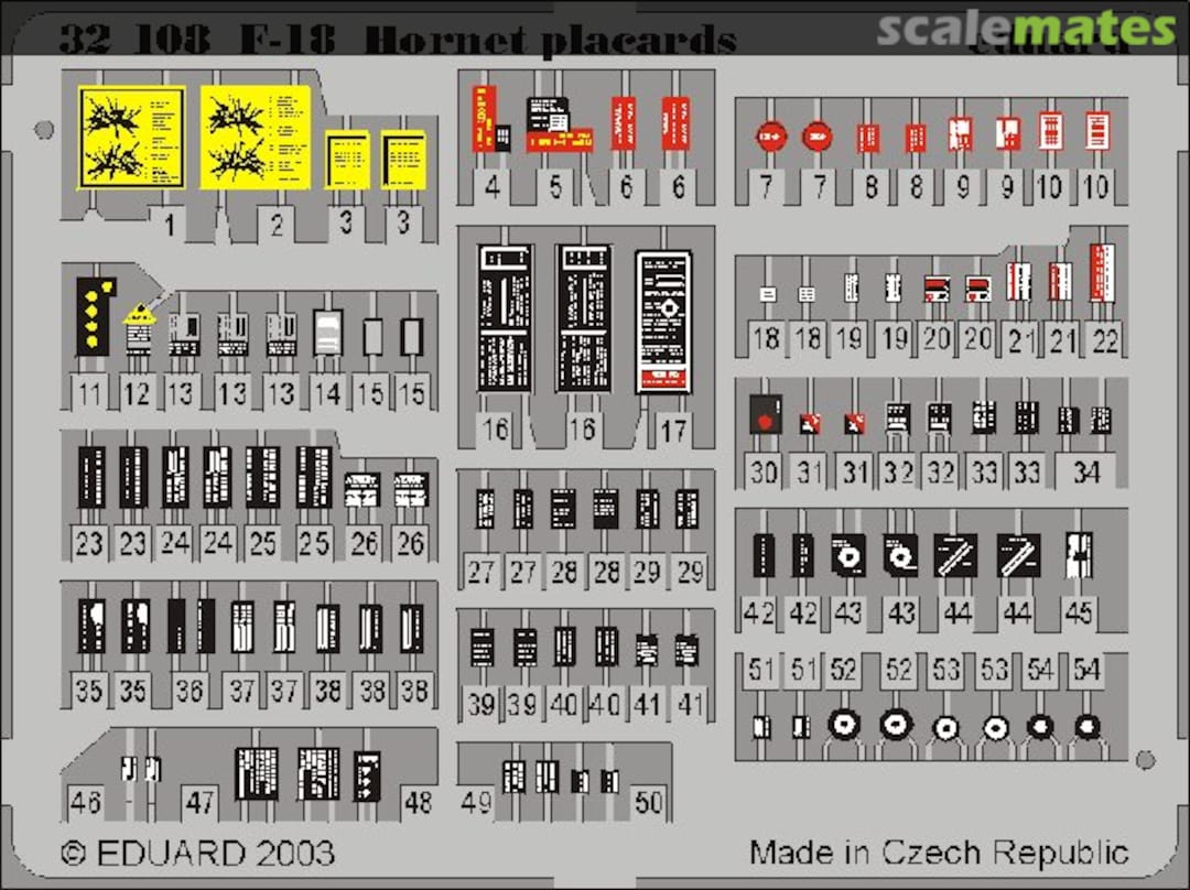 Boxart F-18 placards 32508 Eduard