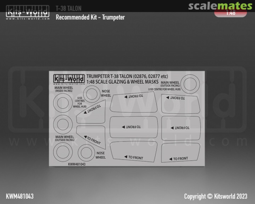 Boxart T-38 Talon Canopy/Wheel Mask KWM481043 Kits-World