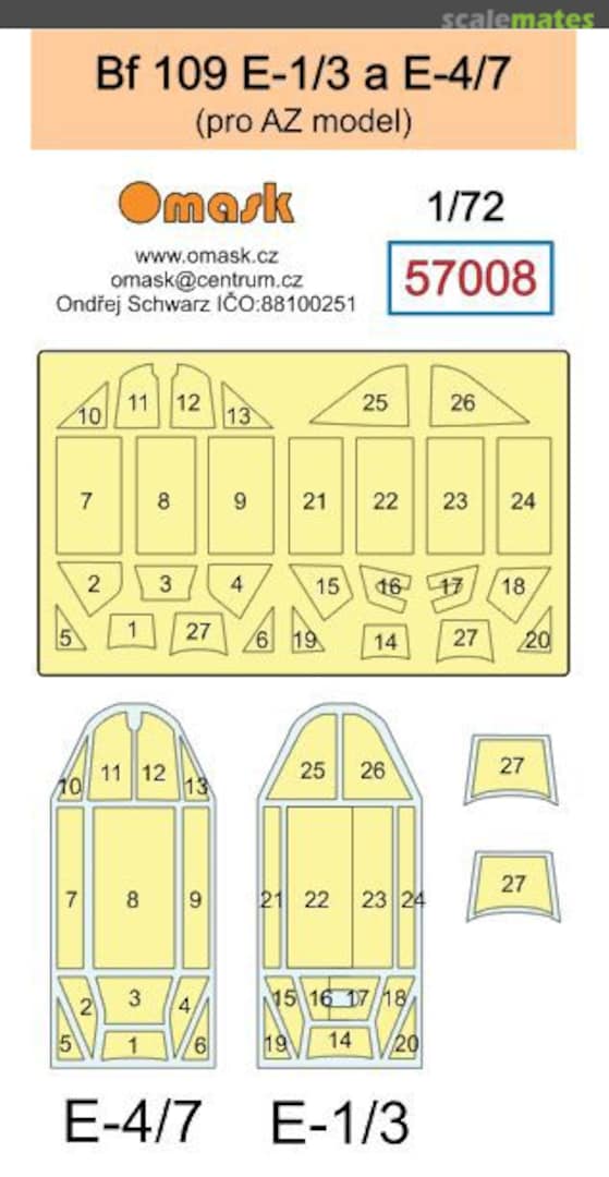 Boxart Bf 109 E-1/3 a E-4/7 57008 Omask