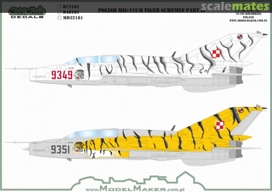 Boxart Polish MiG-21UM Tiger Schemes Part II MD32181 ModelMaker