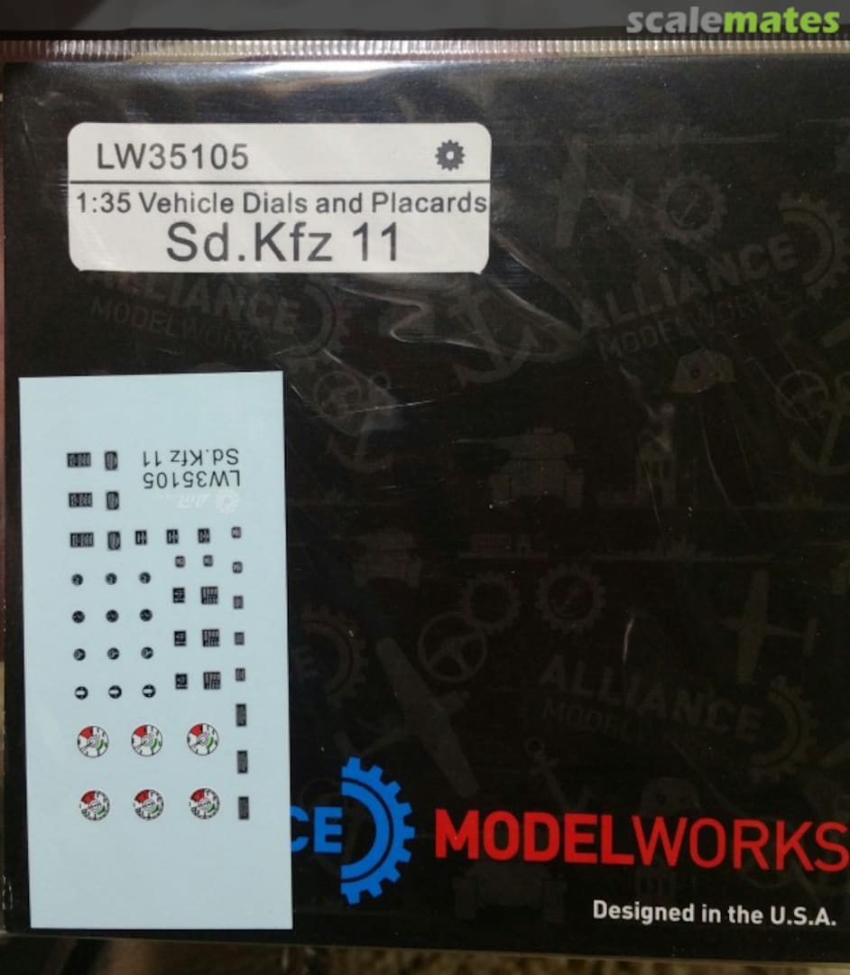 Boxart Vehicle Dials & Placards - Sd.Kfz.11 LW35105 Alliance Model Works