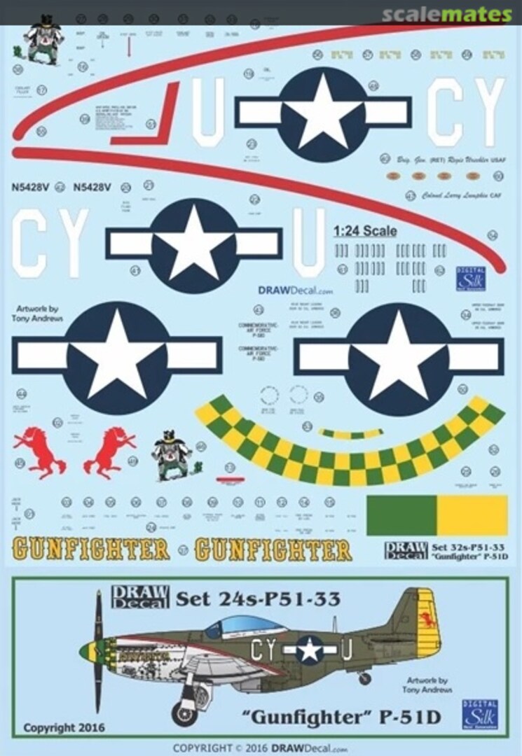 Boxart P-51D “Gunfighter” 24-P51-33 Draw Decal