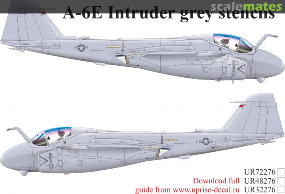 Boxart  A-6 Intruder grey stencils with insignia FFA - removable film UR72276 UpRise