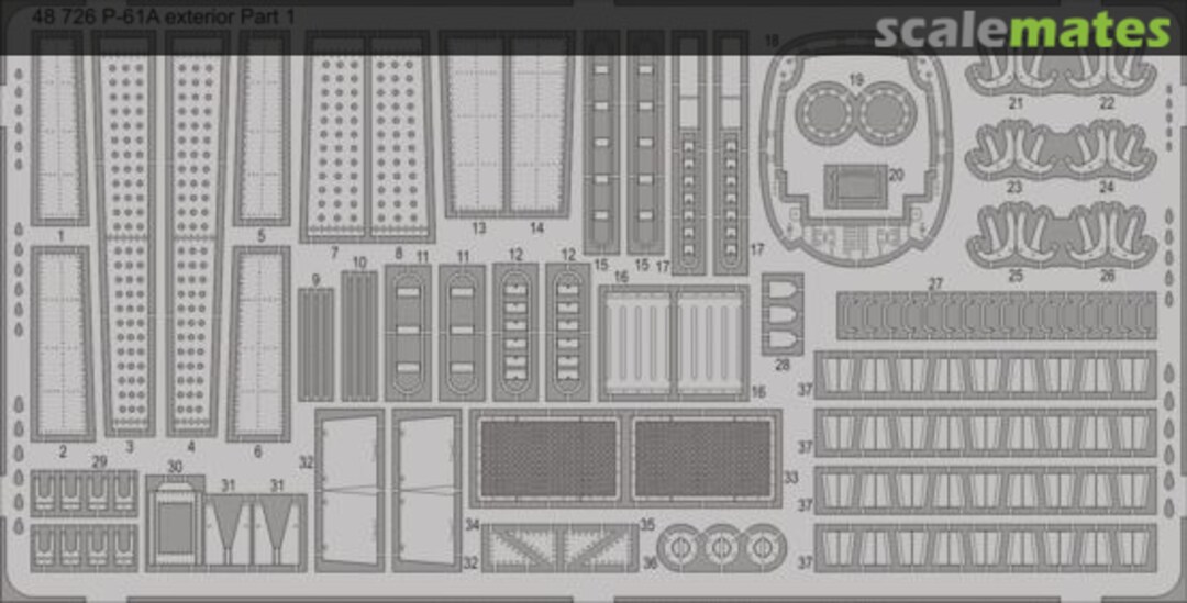 Boxart P-61A Exterior Photoetch Set 48726 Eduard