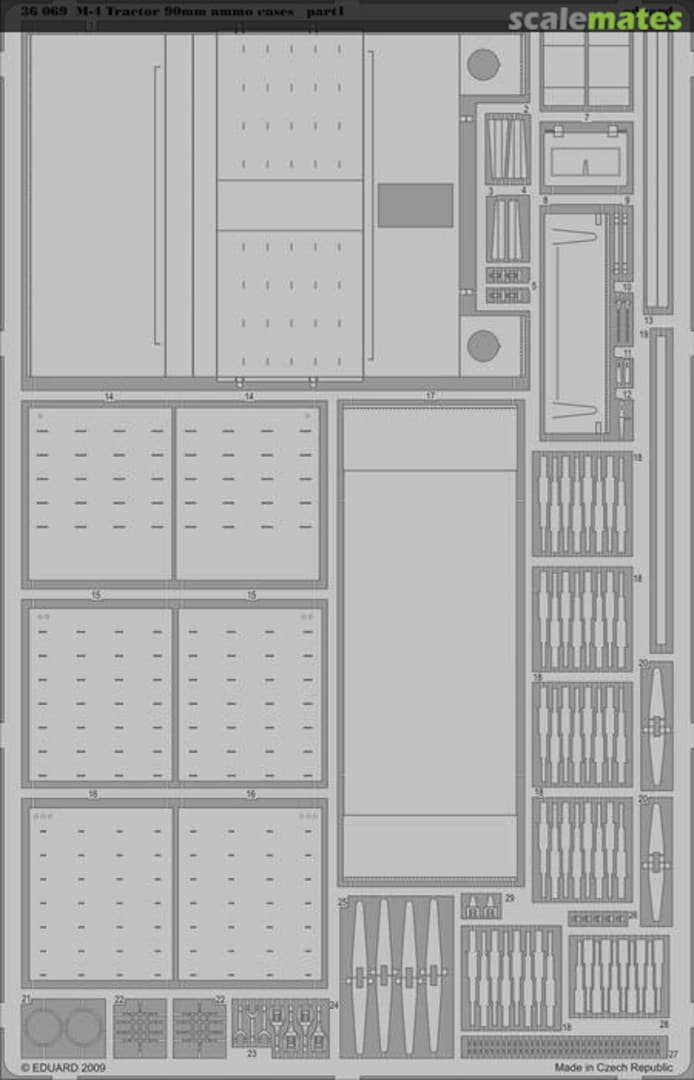 Boxart M-4 Tractor 90mm Ammo Cases 36069 Eduard