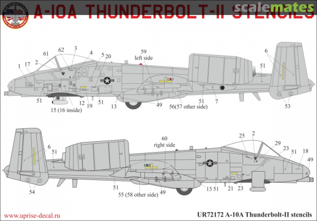 Boxart A-10A Thunderbolt-II stencils UR72172 UpRise