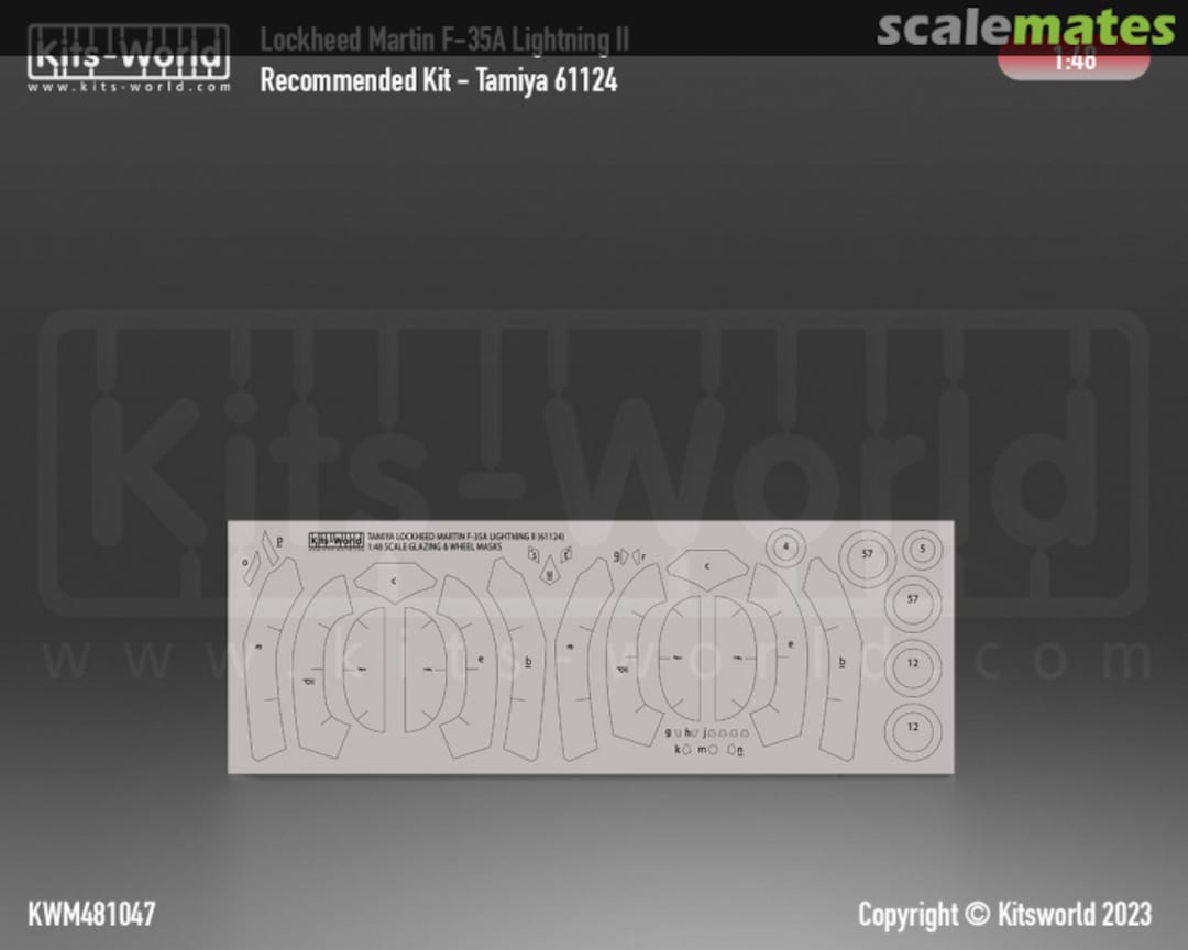 Boxart Lockheed Martin F-35A Lightning II Canopy/Wheel Mask KWM481047 Kits-World