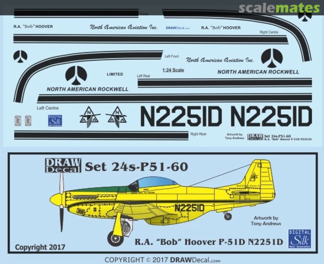 Boxart R.A. “Bob” Hoover P-51D N2251D 24-P51-60 Draw Decal