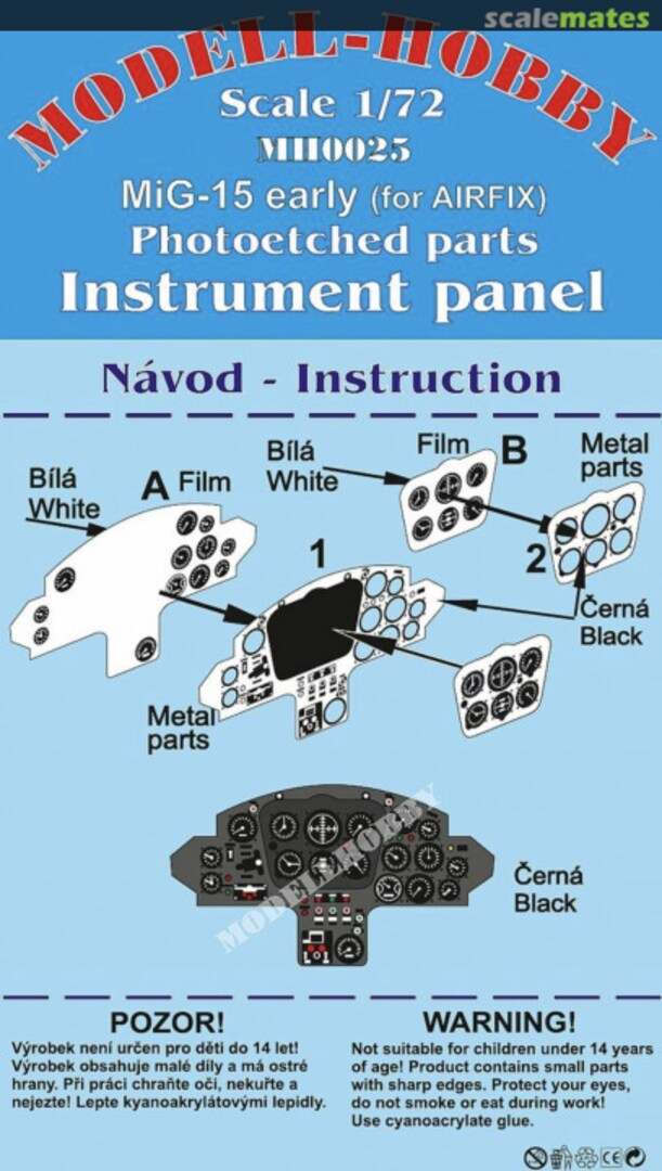 Boxart MiG-15 Early Instrument Panel K72925 MH Models