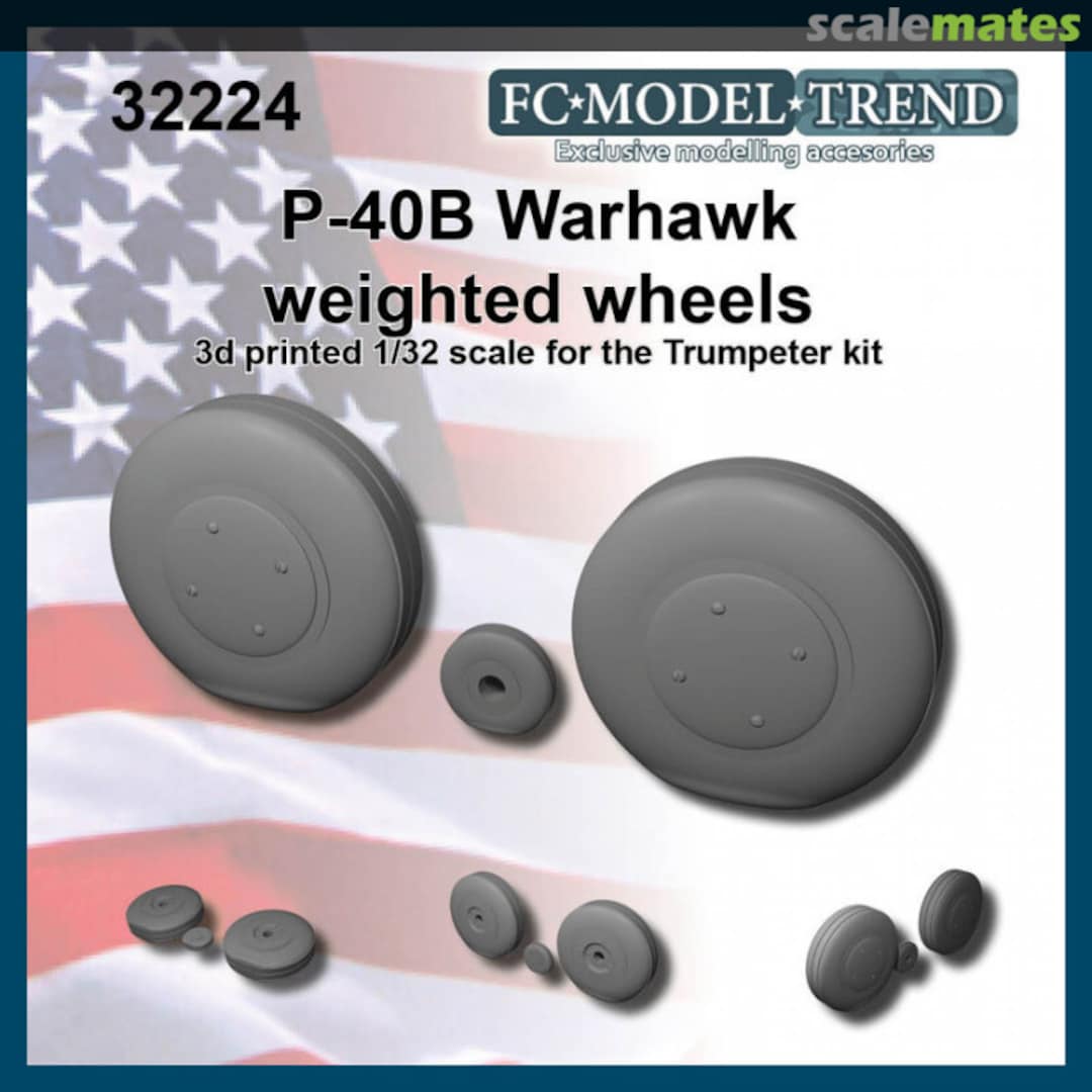 Boxart P-40B Warhawk weighted wheels 32224 FC Model Trend