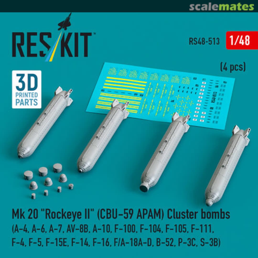 Boxart  Mk 20 'Rockeye II' (CBU-59 APAM) Cluster Bombs RSK48-0513 ResKit