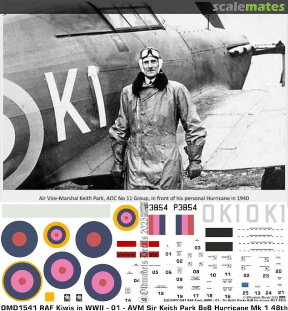 Boxart New Zealanders in the RAF Part.1 AVM Sir Keith Park OMD1541 Oldmodels Decals