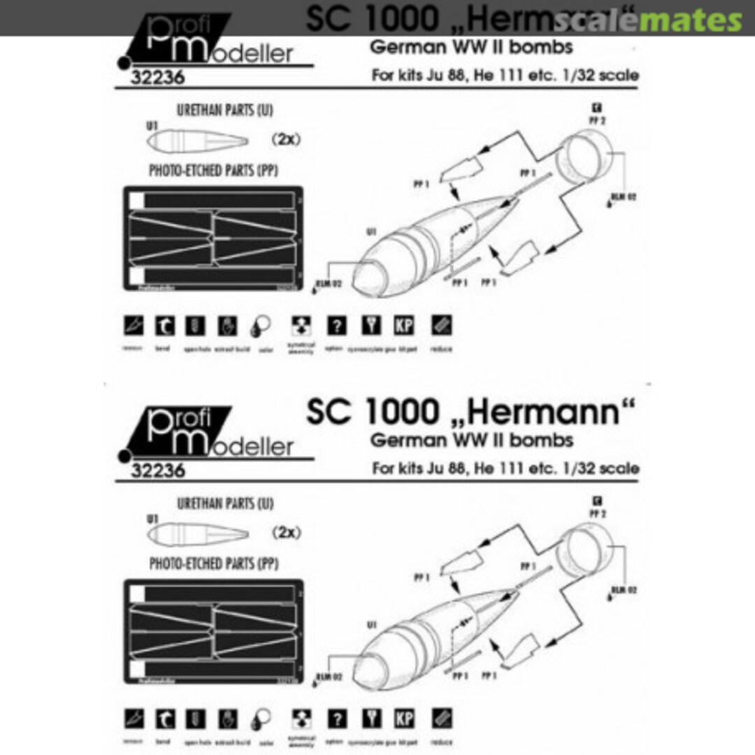 Boxart German WWII 1000kg Bomb 'Herman' 32236 Profimodeller