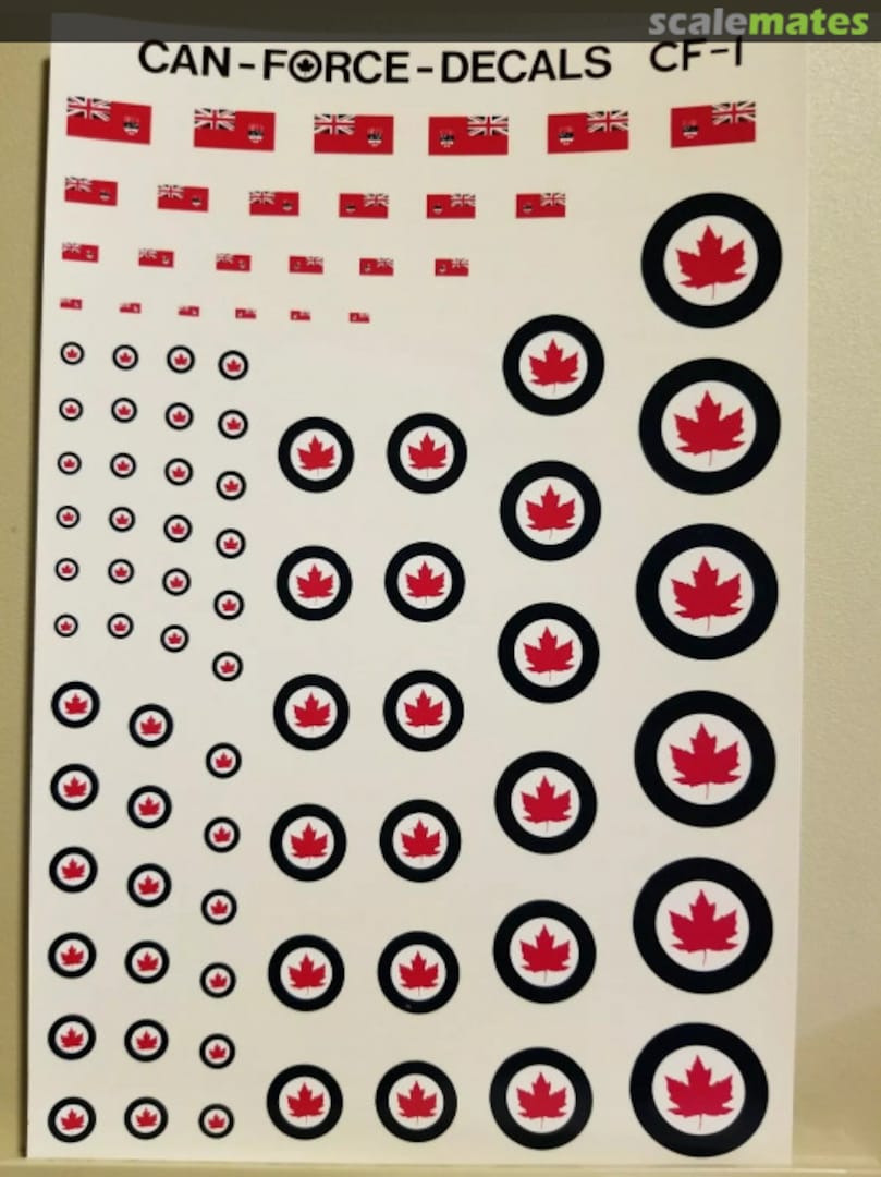 Boxart RCAF roundels and flags CF-1 Can-Force Decals