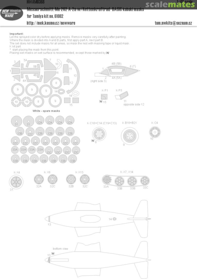 Boxart Messerschmitt Me 262A-2a w/Kettenkraftrad BASIC kabuki masks NWAM0368 New Ware