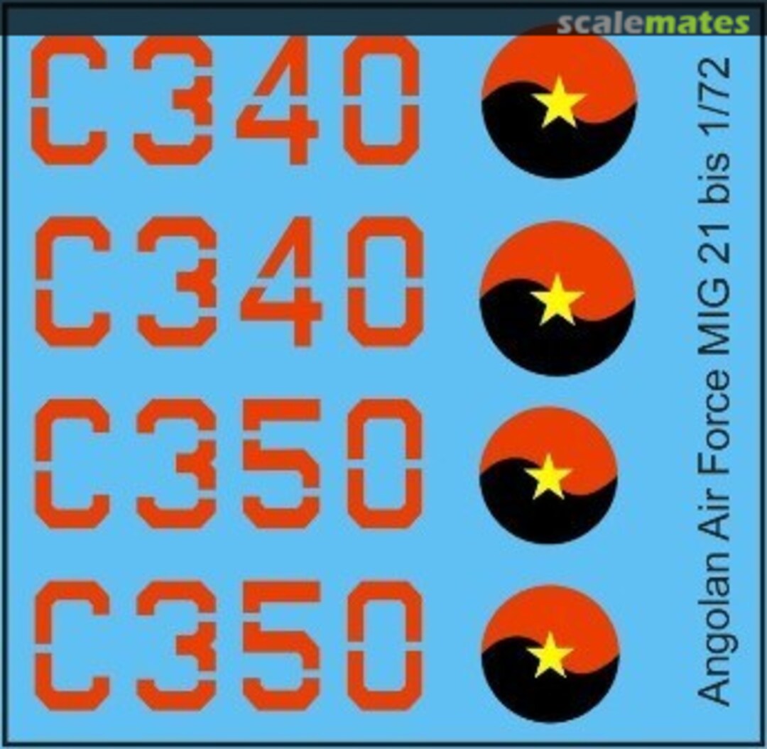 Boxart Angolan Air Force MiG 21 bis MAV-AA7202 MAV Decals