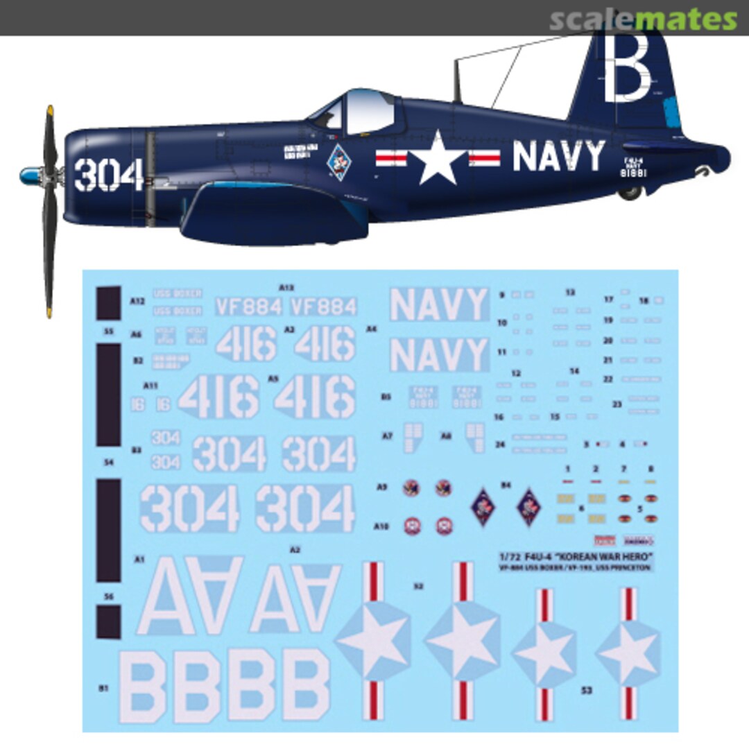 Boxart F4U-4 CORSAIR US NAVY KOREAN WAR HERO WD72031 Monokio