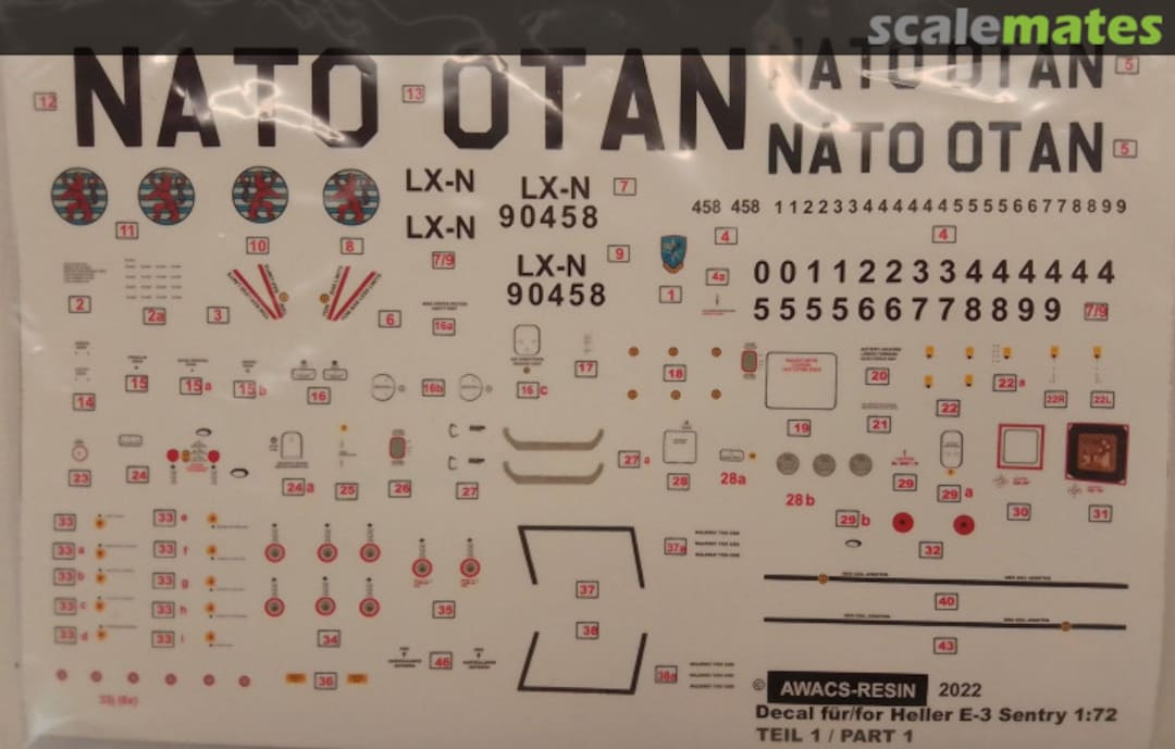 Boxart Decals für/for NATO E-3A SENTRY NA AWACS-Resin