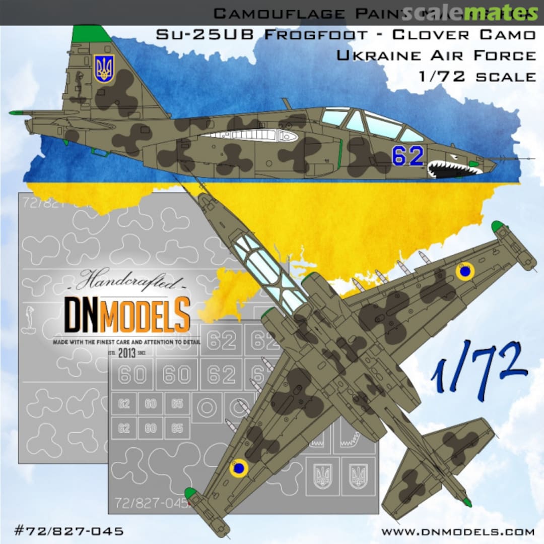 Boxart Su-25UB Frogfoot/Rook Ukrainian Clover Camouflage Paint Mask Set 72/827-045 DN Models