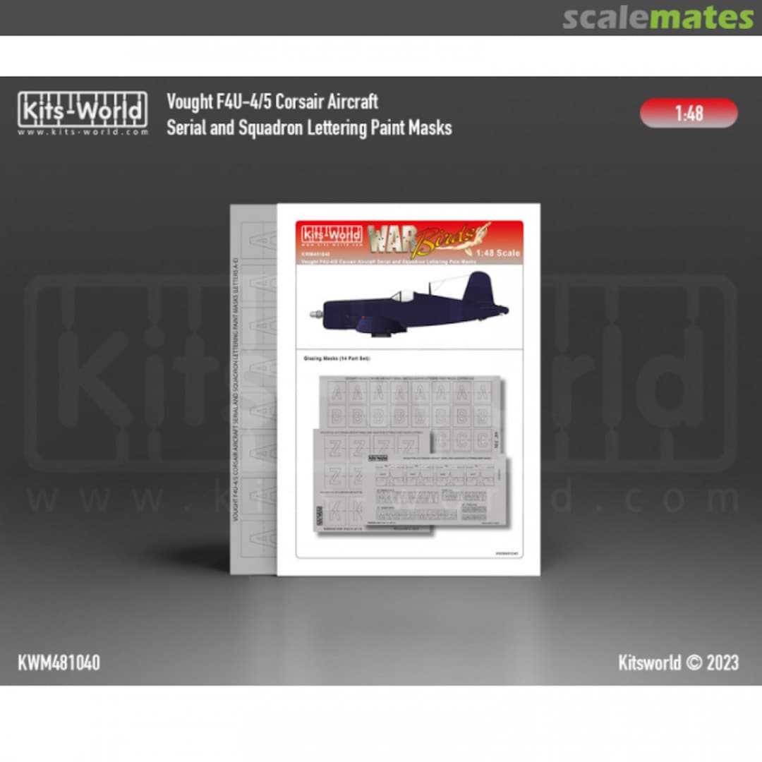 Boxart F4U-4/5 Corsair Serial and Squadron Lettering KWM481040 Kits-World