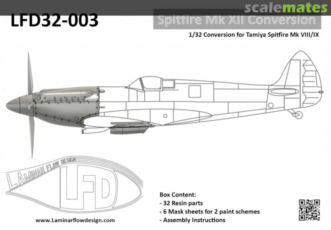 Boxart Spitfire MkXII Conversion LFD32-003 Laminar Flow Design