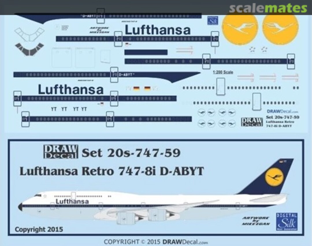 Boxart Lufthansa Retro 747-8i D-ABYT 20-747-59 Draw Decal