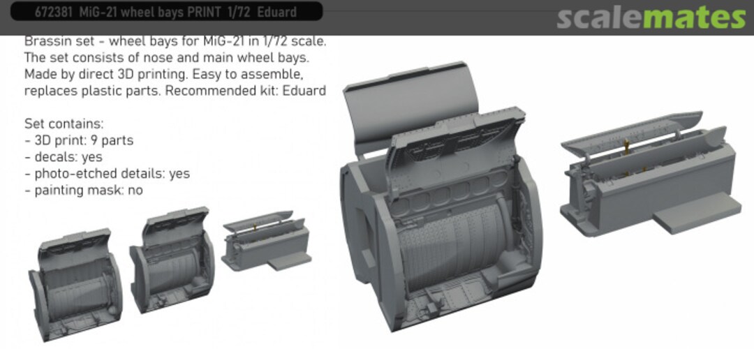 Boxart MiG-21 wheel bays 672381 Eduard