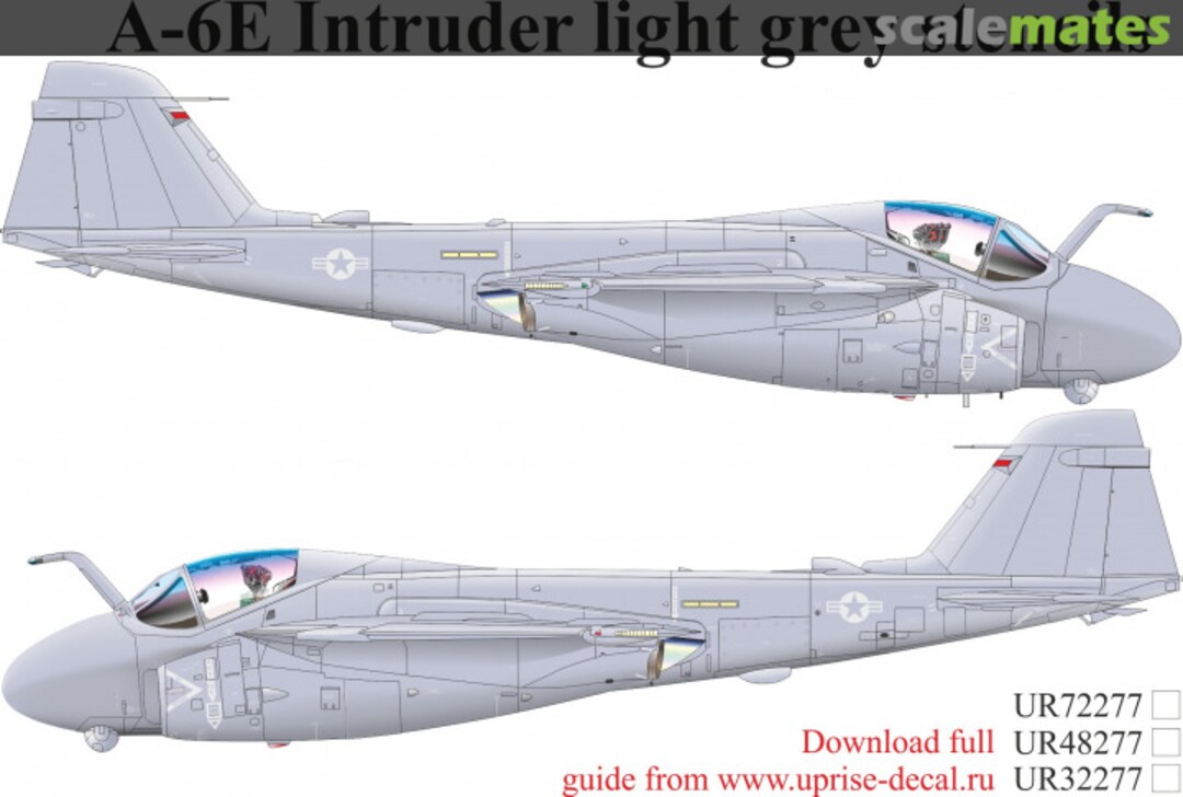 Boxart A-6 Intruder light grey stencils with insignia FFA - removable film UR32277 UpRise Decal