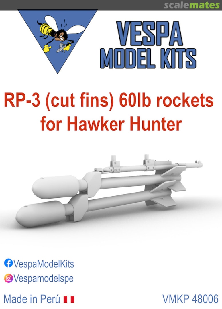 Boxart RP-3 (cut fins) 60lb rockets VMKP 48006 Vespa Model Kits