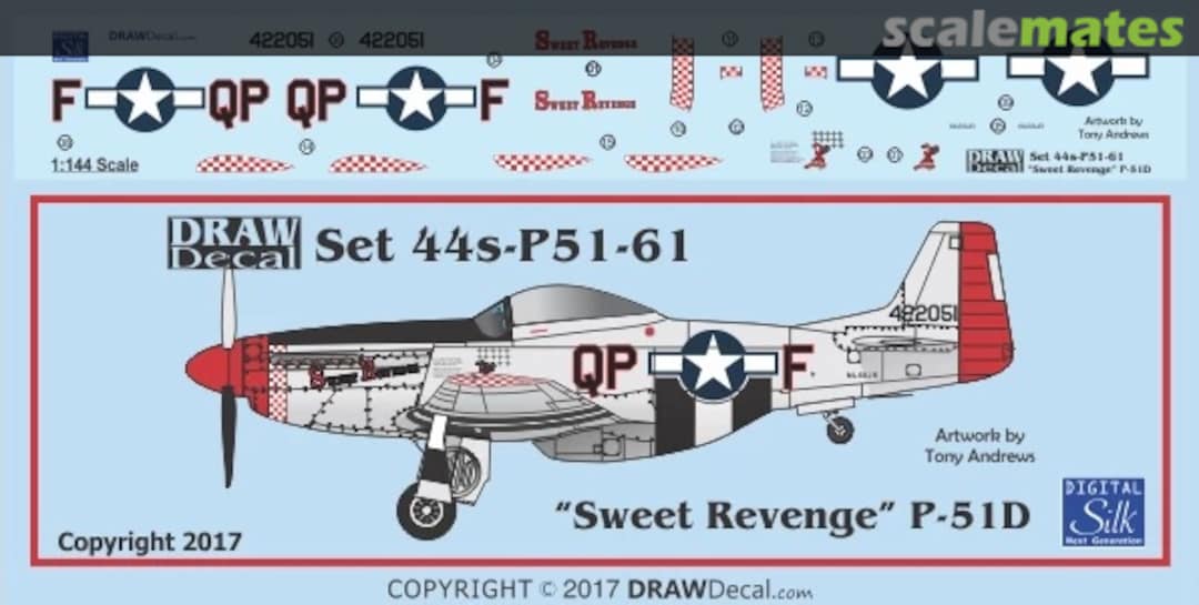 Boxart P-51D “Sweet Revenge” 44-P51-61 Draw Decal