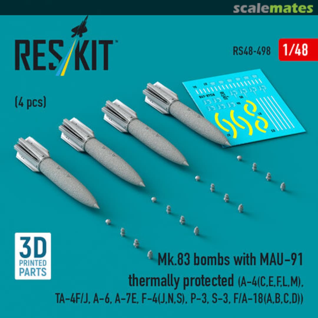 Boxart Mk.83 Bombs With MAU-91 Thermally Protected (4pcs) RS48-498 ResKit