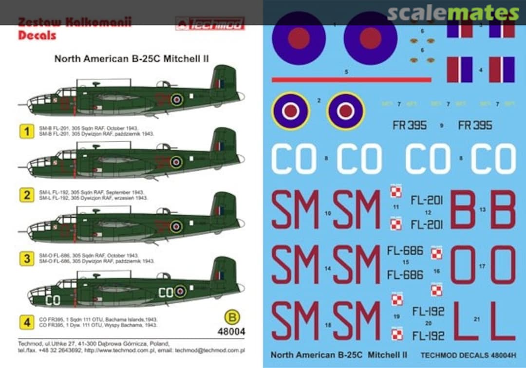 Boxart North American B-25C Mitchell 48004 Techmod