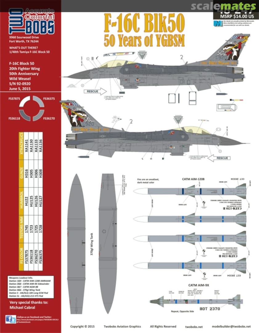 Boxart F-16C Block 50 48-247 TwoBobs Aviation Graphics