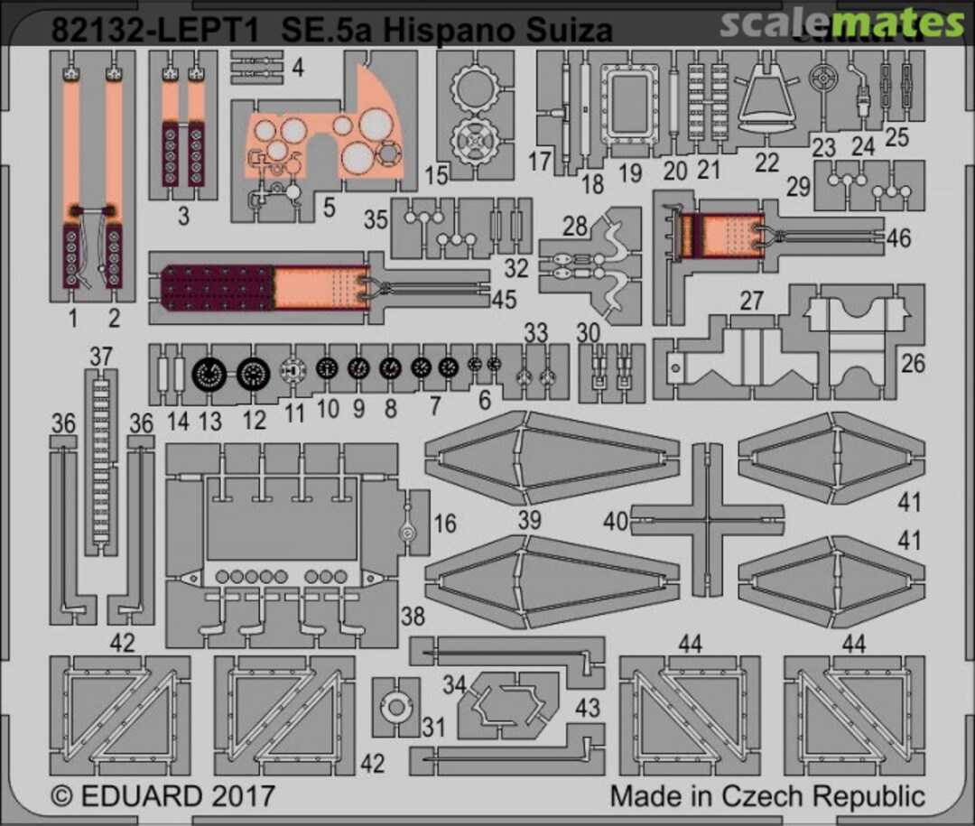 Boxart SE.5a Hispano Suiza PE-set 82132-LEPT Eduard