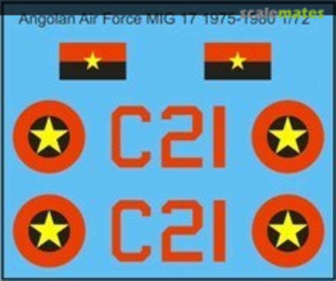 Boxart Angolan Air Force MiG 17 MAV-AA7207 MAV Decals