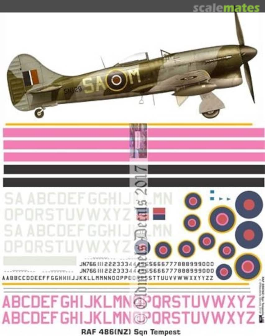 Boxart RAF 486(NZ) Sqn Tempests OMD0721 Oldmodels Decals