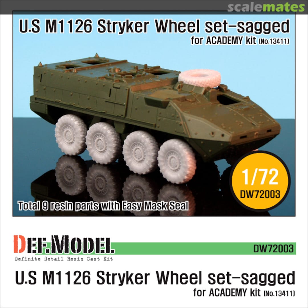 Boxart U.S M1126 Stryker Wheel set-sagged DW72003 Def.Model