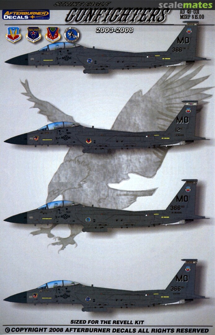 Boxart Strike Eagle Gunfighters 48-031 Afterburner Decals