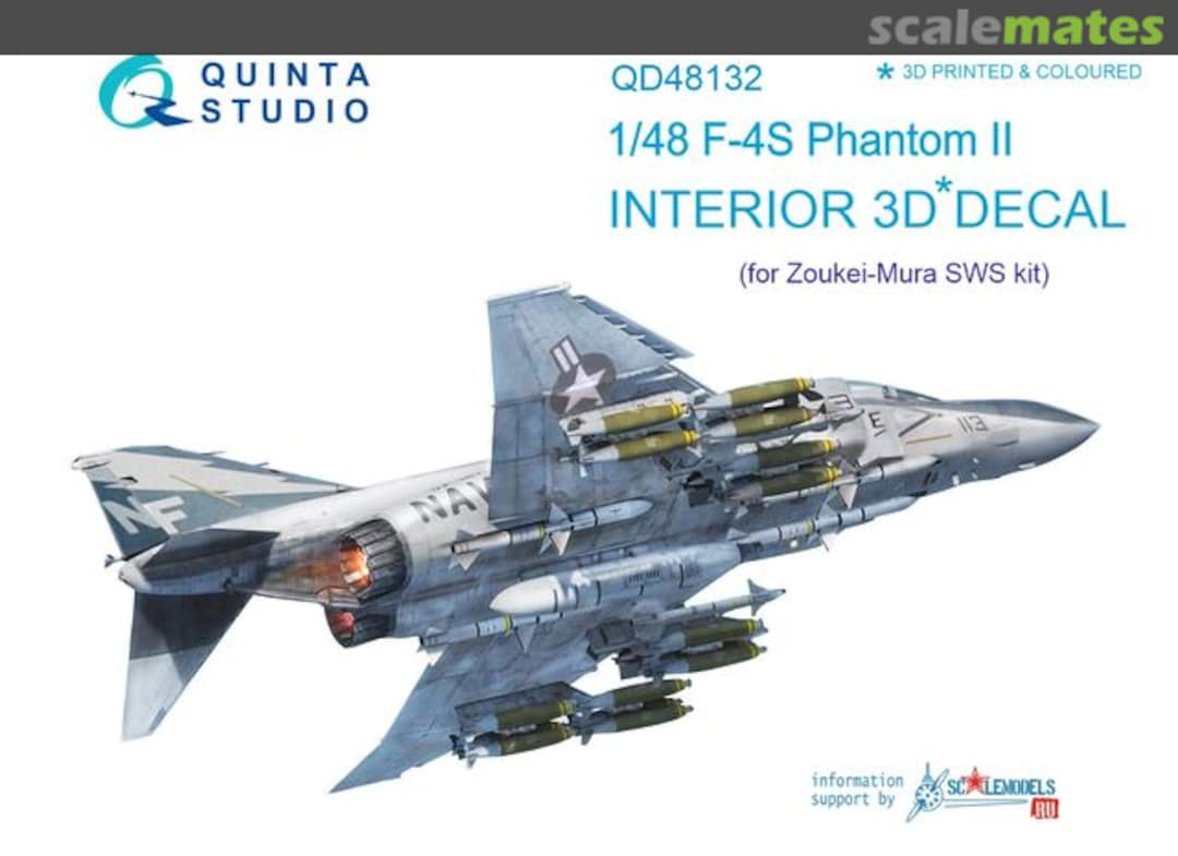 Boxart F-4S Phantom II interior 3D decals QD48132 Quinta Studio