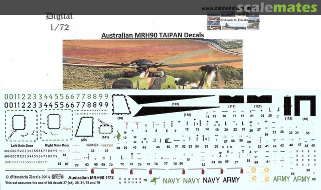 Boxart Australian MRH90 TAIPAN Decals OMD0178 Oldmodels Decals